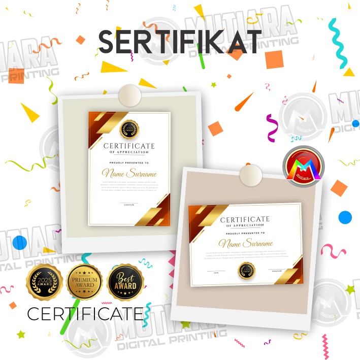 Mutiara Digital Printing - Piagam Sertifikat